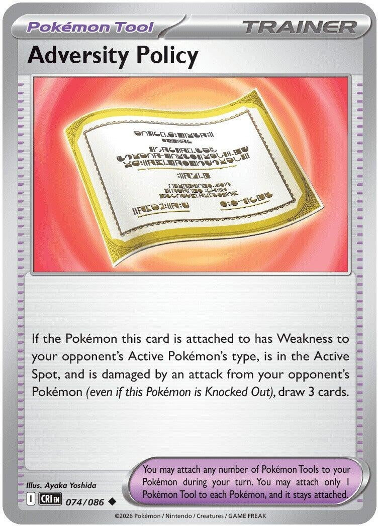 Image for Adversity Policy (074/086) (CRI) - Pokemon