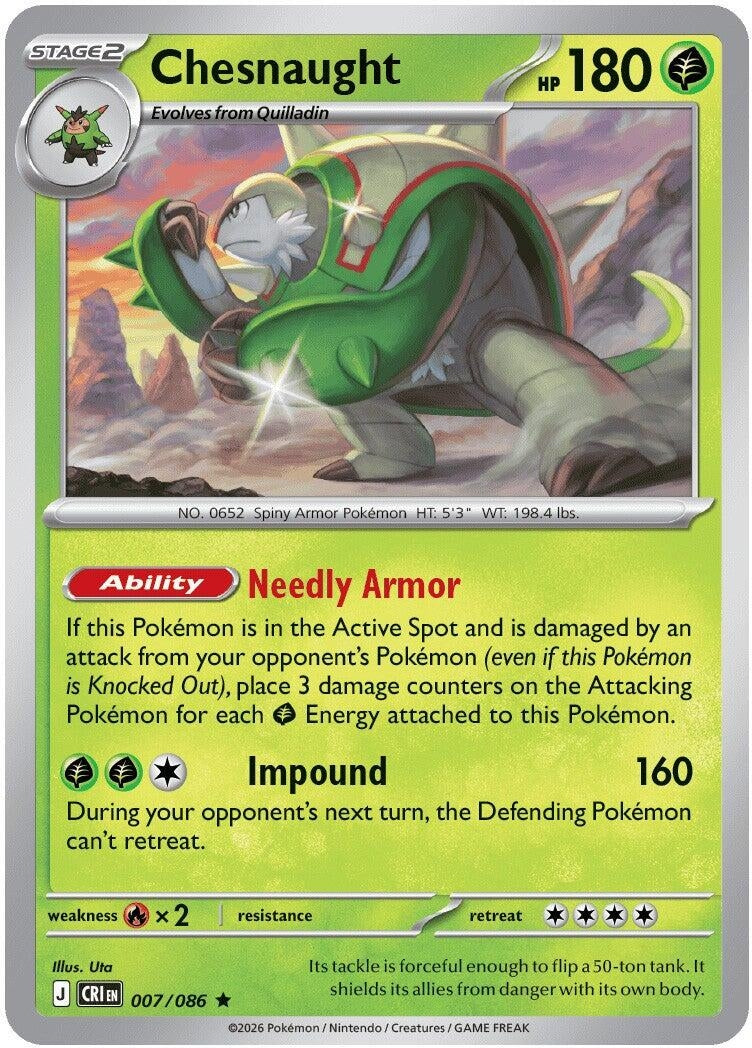 Image for Chesnaught (007/086) (CRI) - Pokemon