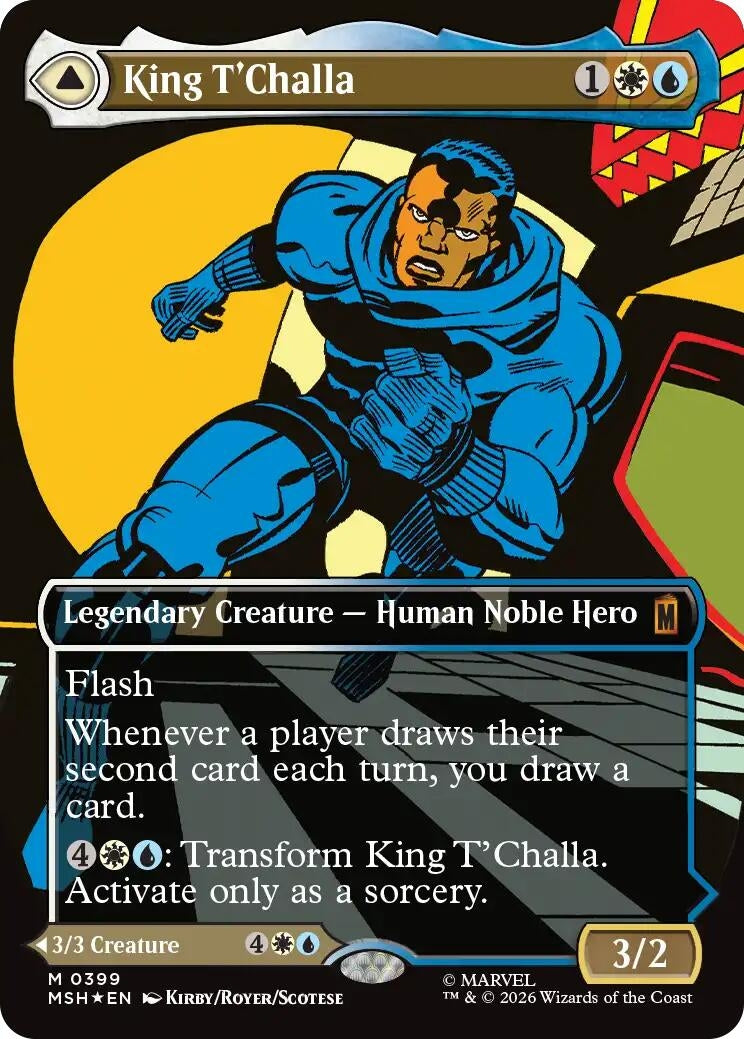 Image for King T'Challa (Borderless) (0399) (399) (MSH) - Magic: The Gathering