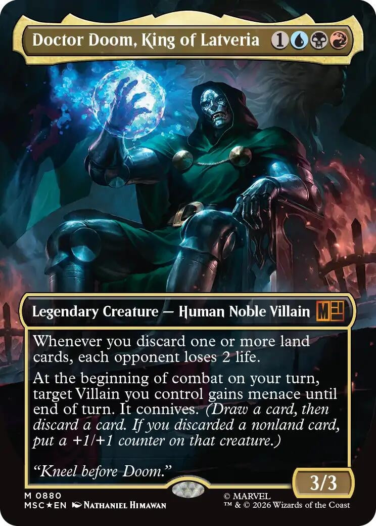 Image for Doctor Doom, King of Latveria (Borderless) (Surge Foil) (880) (MSC) - Magic: The Gathering