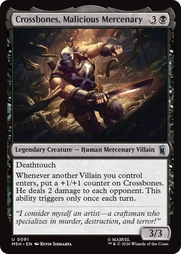 Image for Crossbones, Malicious Mercenary (91) (MSH) - Magic: The Gathering
