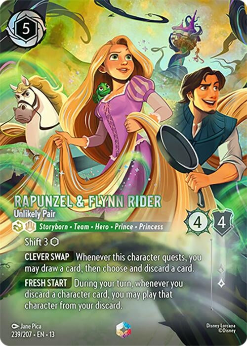 Image for Rapunzel & Flynn Rider - Unlikely Pair (Enchanted) (239/204) (13) - Disney Lorcana