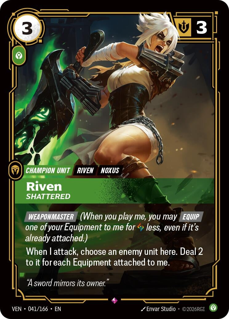 Image for Riven, Shattered (041/166) (VEN) - Riftbound: League of Legends Trading Card Game