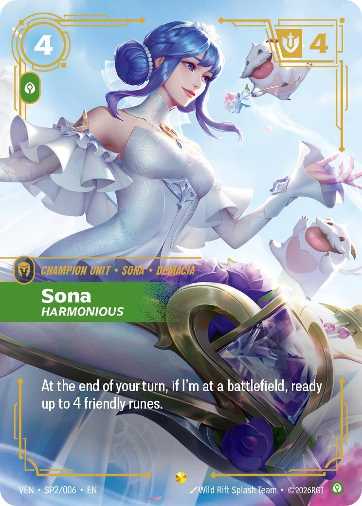 Image for Sona, Harmonious (SP2/006) (VEN) - Riftbound: League of Legends Trading Card Game