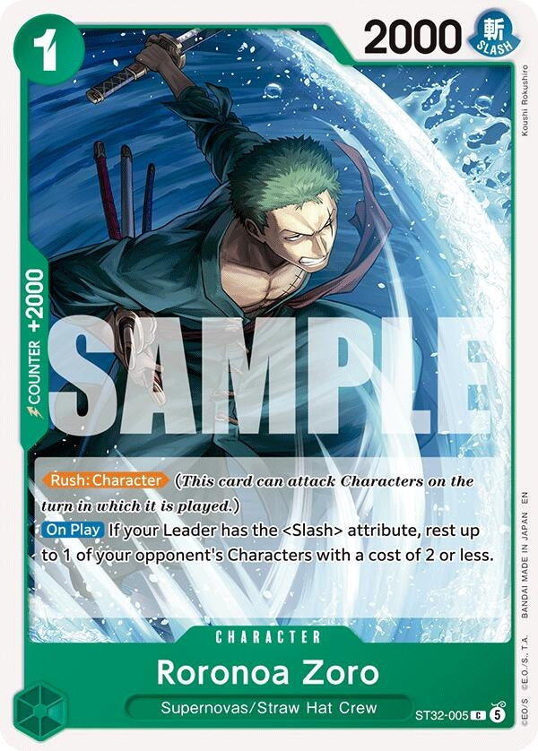 Image for Roronoa Zoro (ST32-005) (ST32-005) (ST-32) - One Piece Card Game