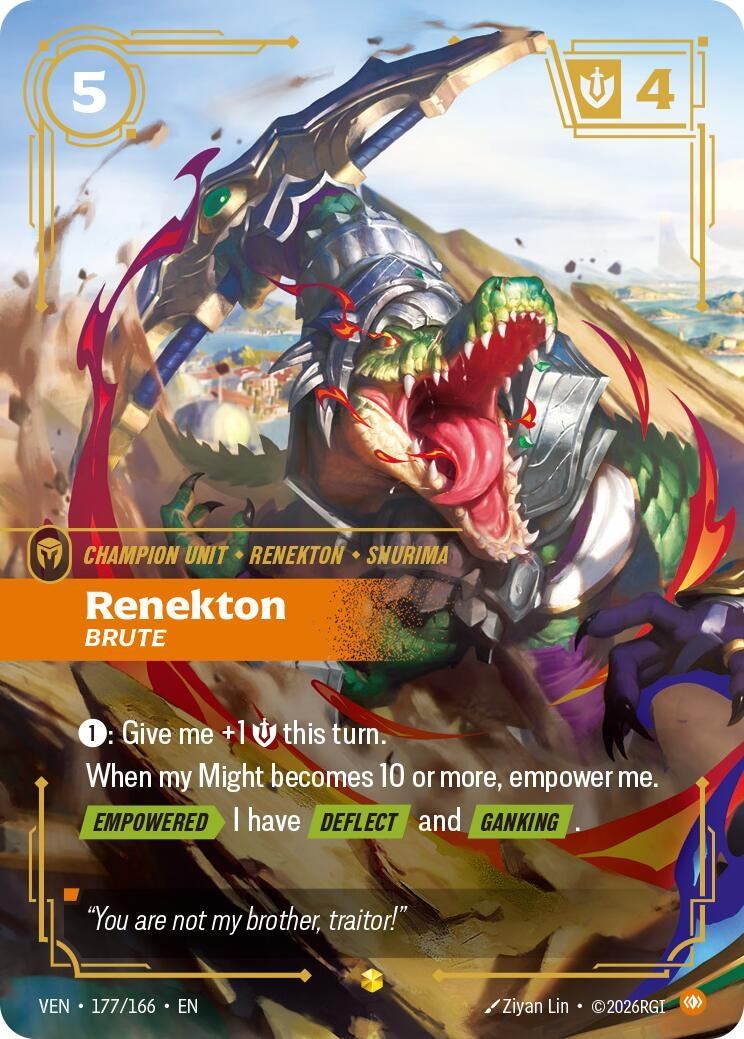 Image for Renekton, Brute (Overnumbered) (177/166) (VEN) - Riftbound: League of Legends Trading Card Game