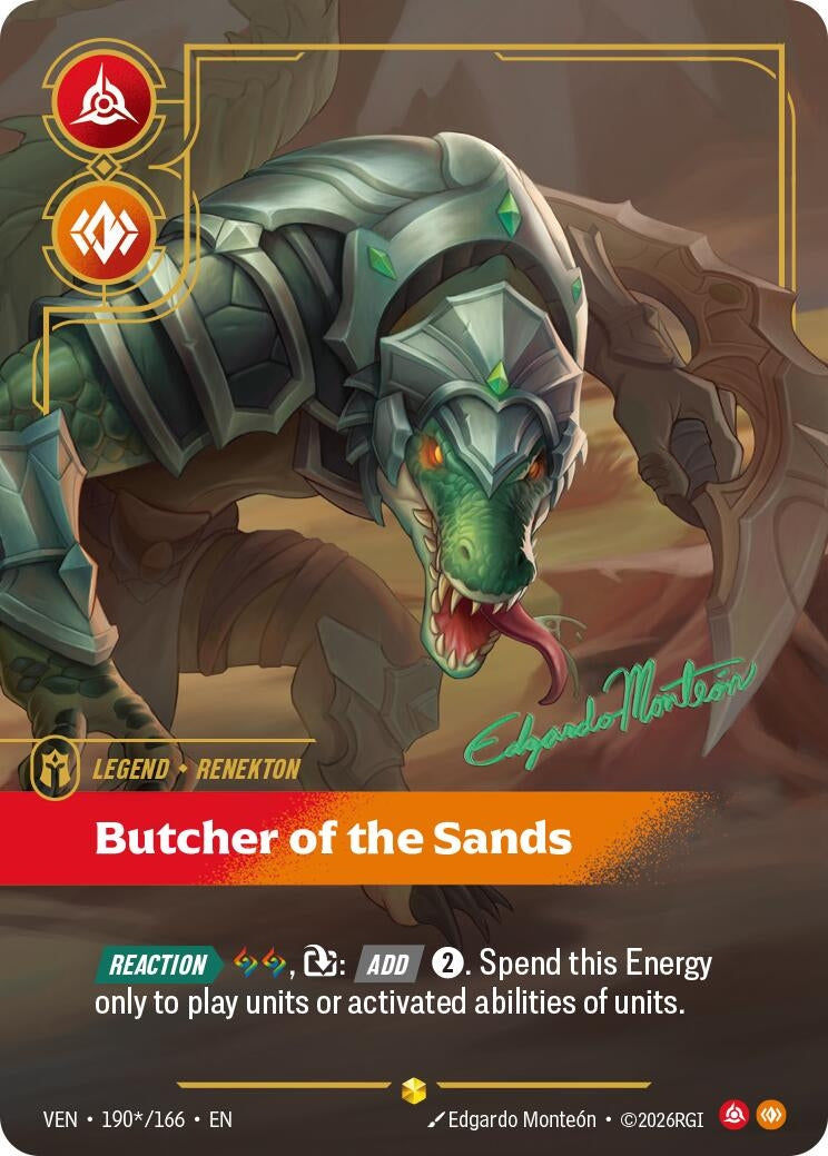 Image for Renekton, Butcher of the Sands (Signature) (190*/166) (VEN) - Riftbound: League of Legends Trading Card Game