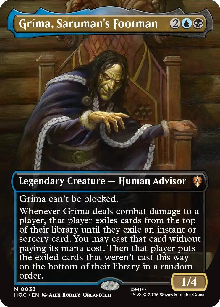 Image for Grima, Saruman's Footman (Borderless) (33) (HOC) - Magic: The Gathering