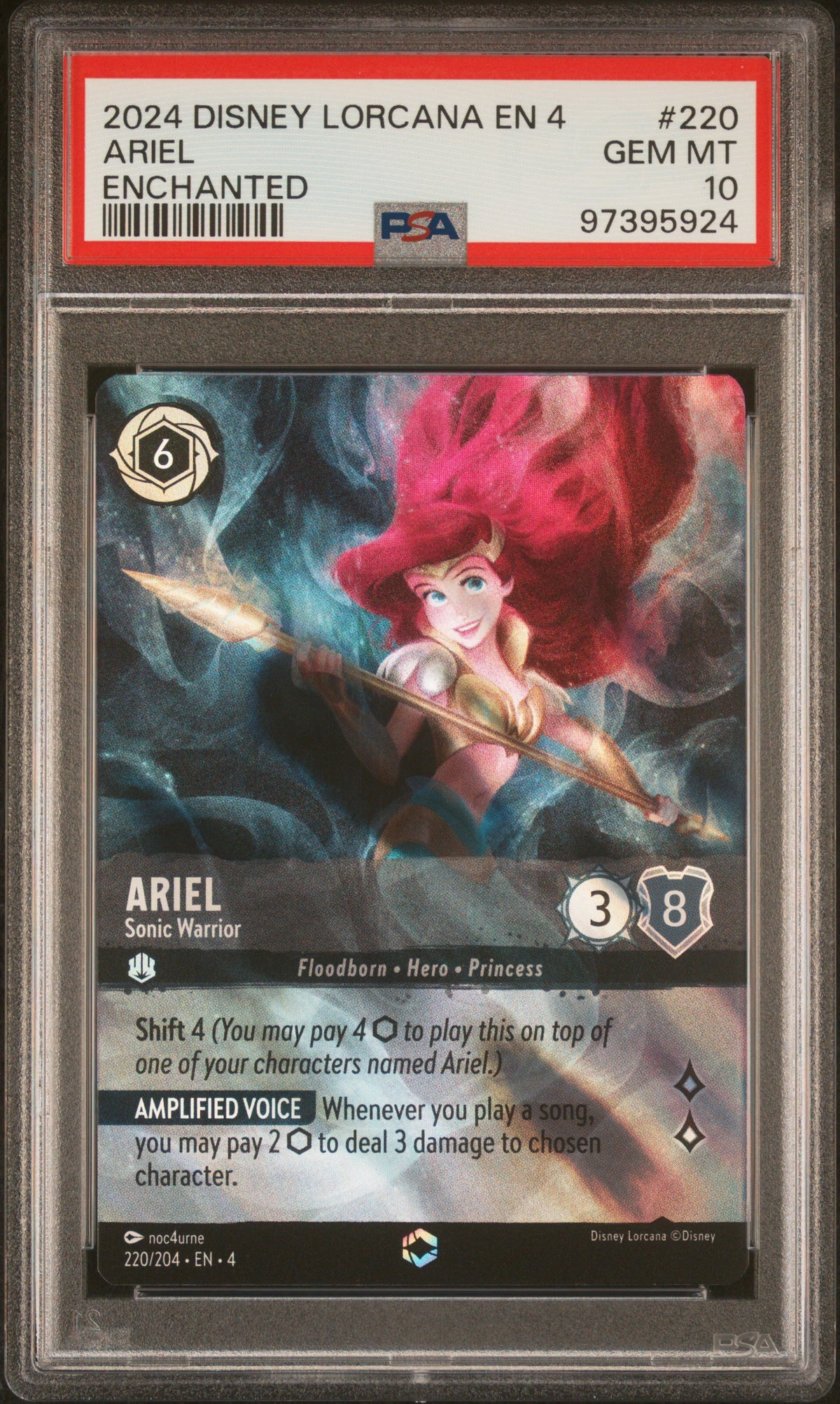 ARIEL ENCHANTED 2024 DISNEY LORCANA EN 4-URSULA'S RETURN PSA GEM MT 10