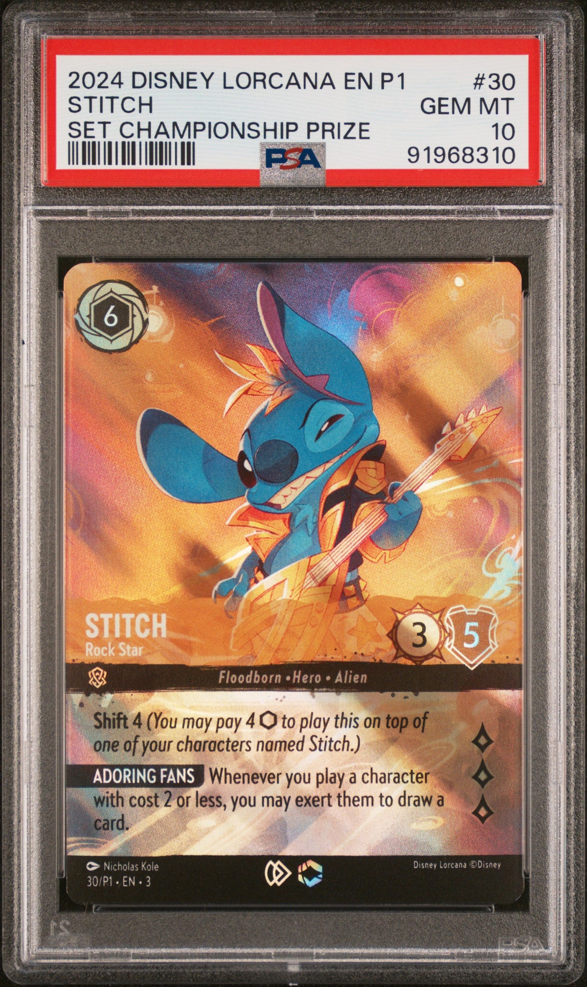 STITCH SET CHAMPIONSHIP PRIZE 2024 DISNEY LORCANA EN P1-PROMO PSA GEM MT 10