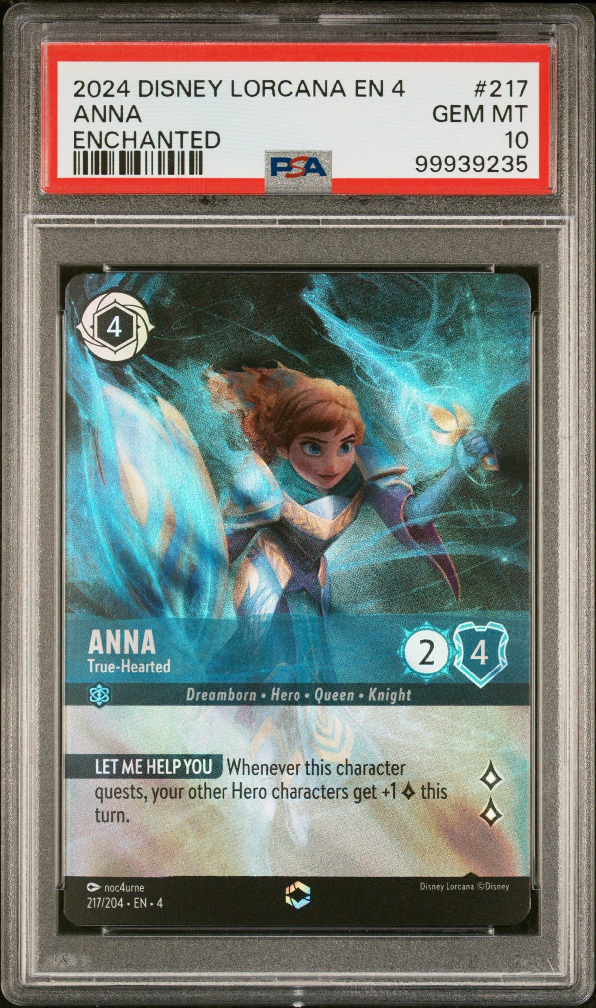 ANNA ENCHANTED 2024 DISNEY LORCANA EN 4-URSULA'S RETURN PSA GEM MT 10