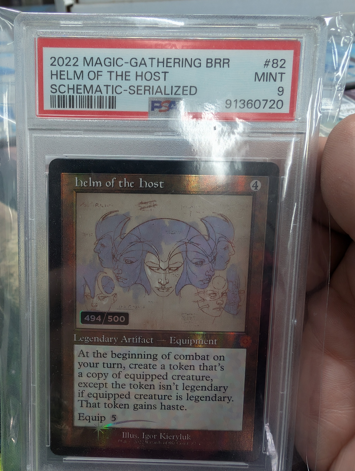 HELM OF THE HOST SCHEMATIC-SERIALIZED 2022 MAGIC THE GATHERING BROTHERS' WAR RETRO ARTIFACTS PSA MINT 9