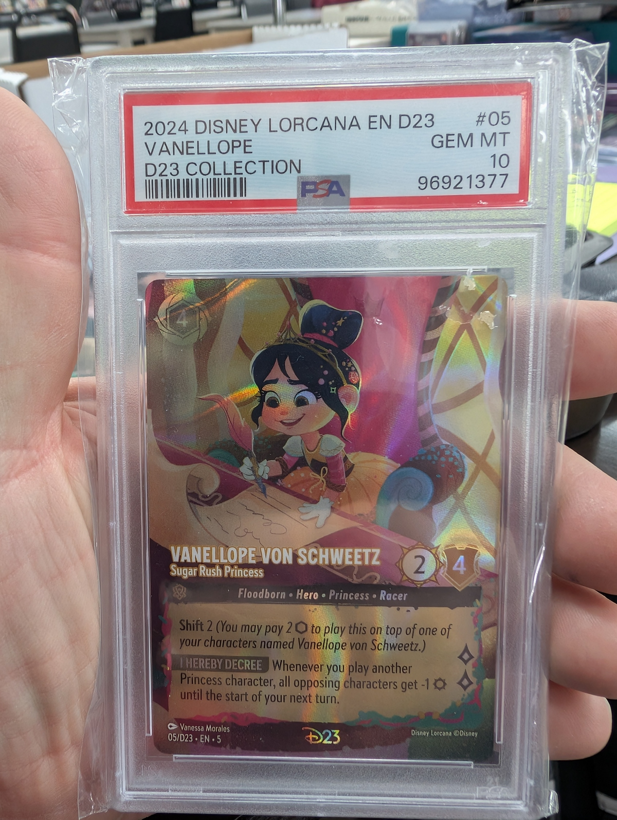 VANELLOPE D23 COLLECTION 2024 DISNEY LORCANA EN D23-D23 EXPO PROMO PSA GEM MT 10