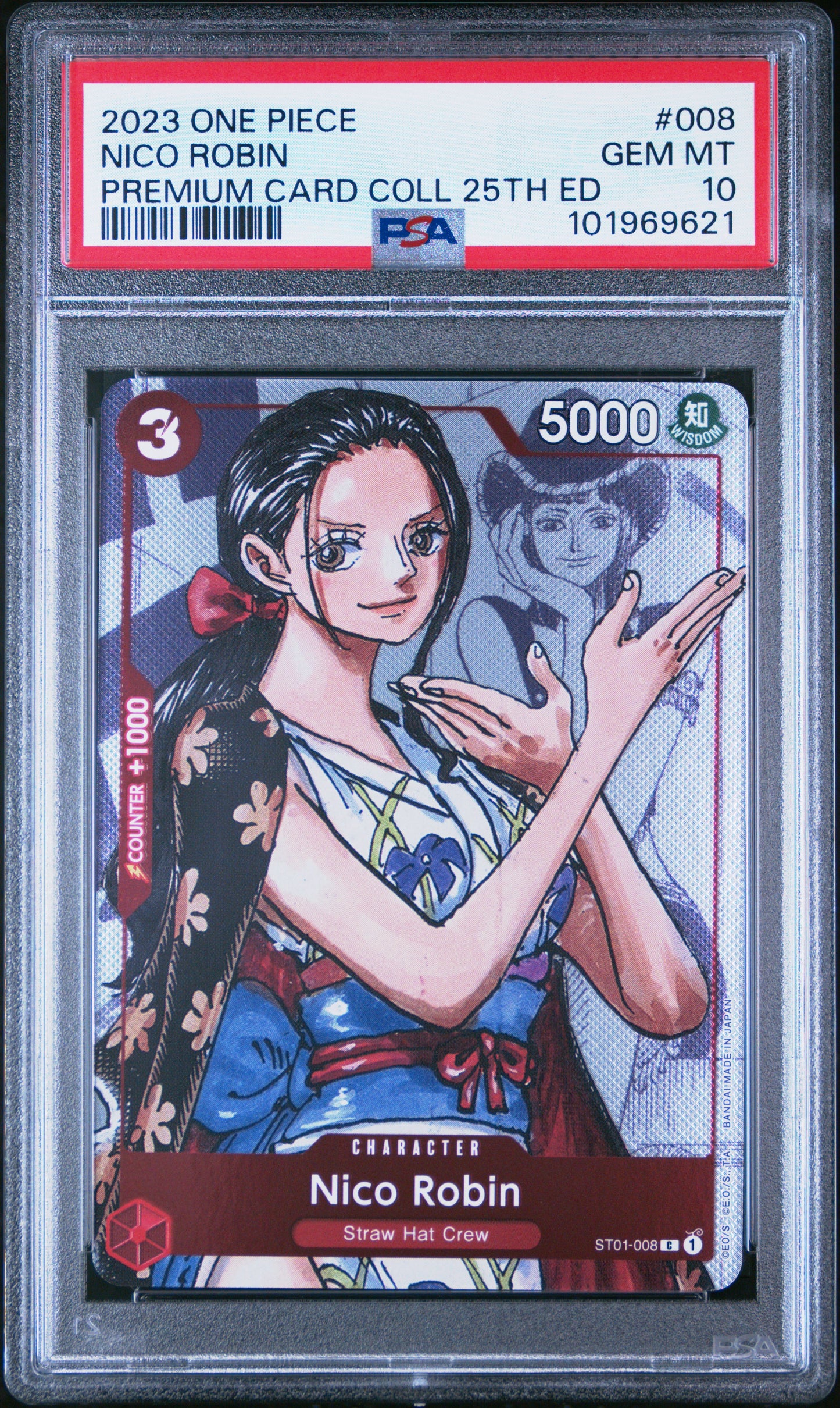 NICO ROBIN 2023 ONE PIECE PREMIUM BANDAI PREMIUM CARD COLLECTION 25TH EDITION PSA GEM MT 10
