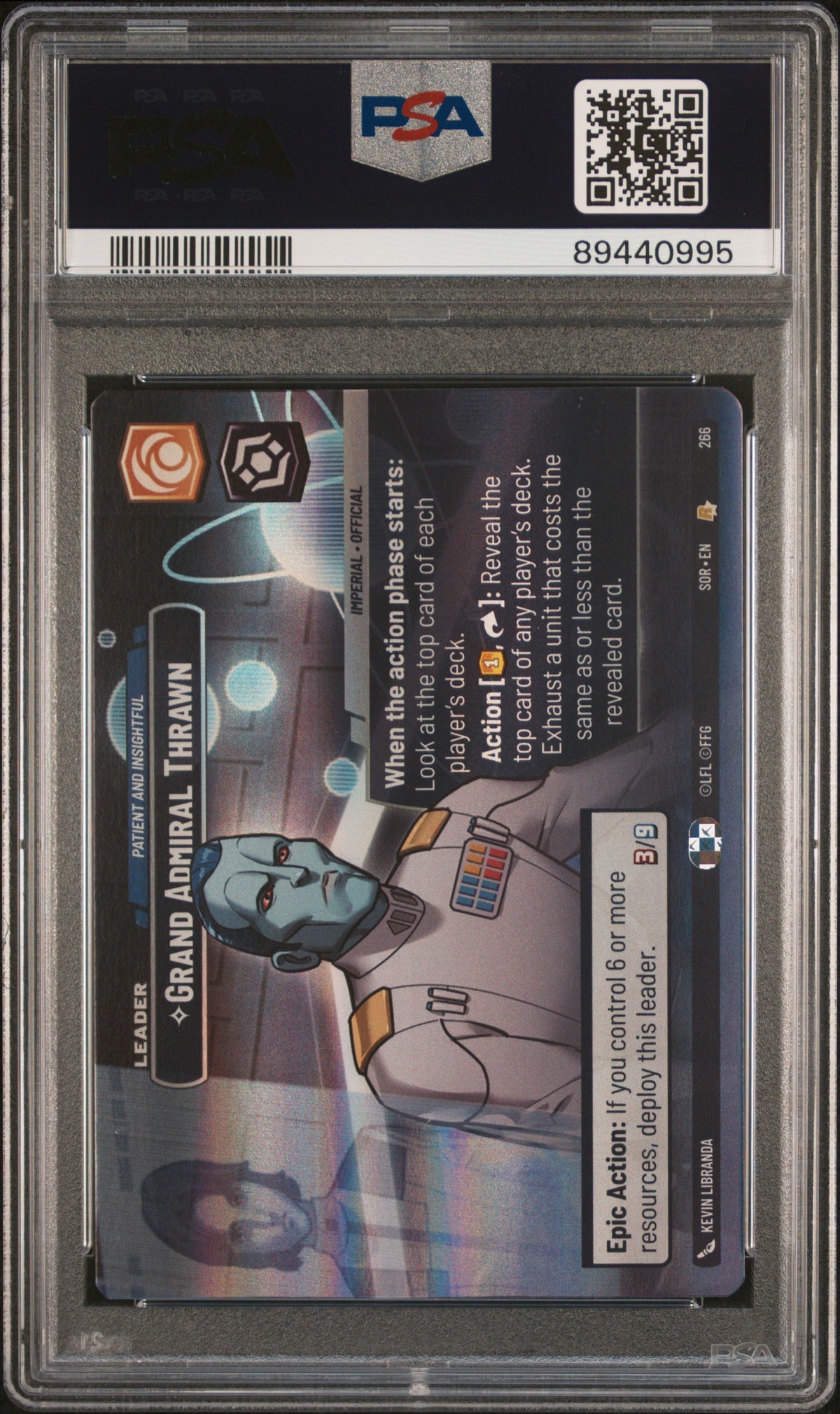 GRAND ADMIRAL THRAWN SHOWCASE 2024 STAR WARS: UNLIMITED SPARK OF REBELLION PSA MINT 9