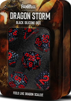 Dragon Storm Polyhedral Dice: Black Scales