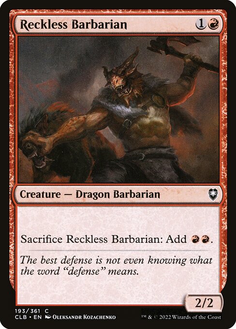 Reckless Barbarian - Commander Legends: Battle for Baldur's Gate - 193