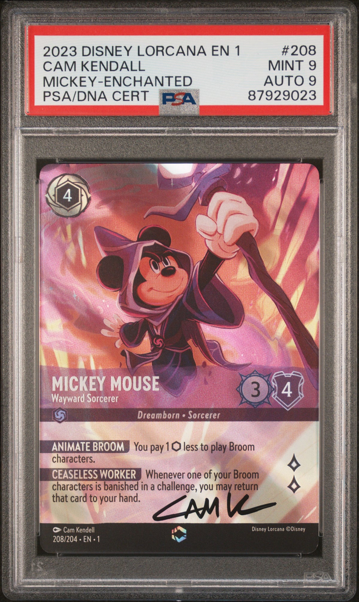 MICKEY MOUSE MICKEY-ENCHANTED 2023 DISNEY LORCANA EN 1-THE FIRST CHAPTER PSA MINT 9