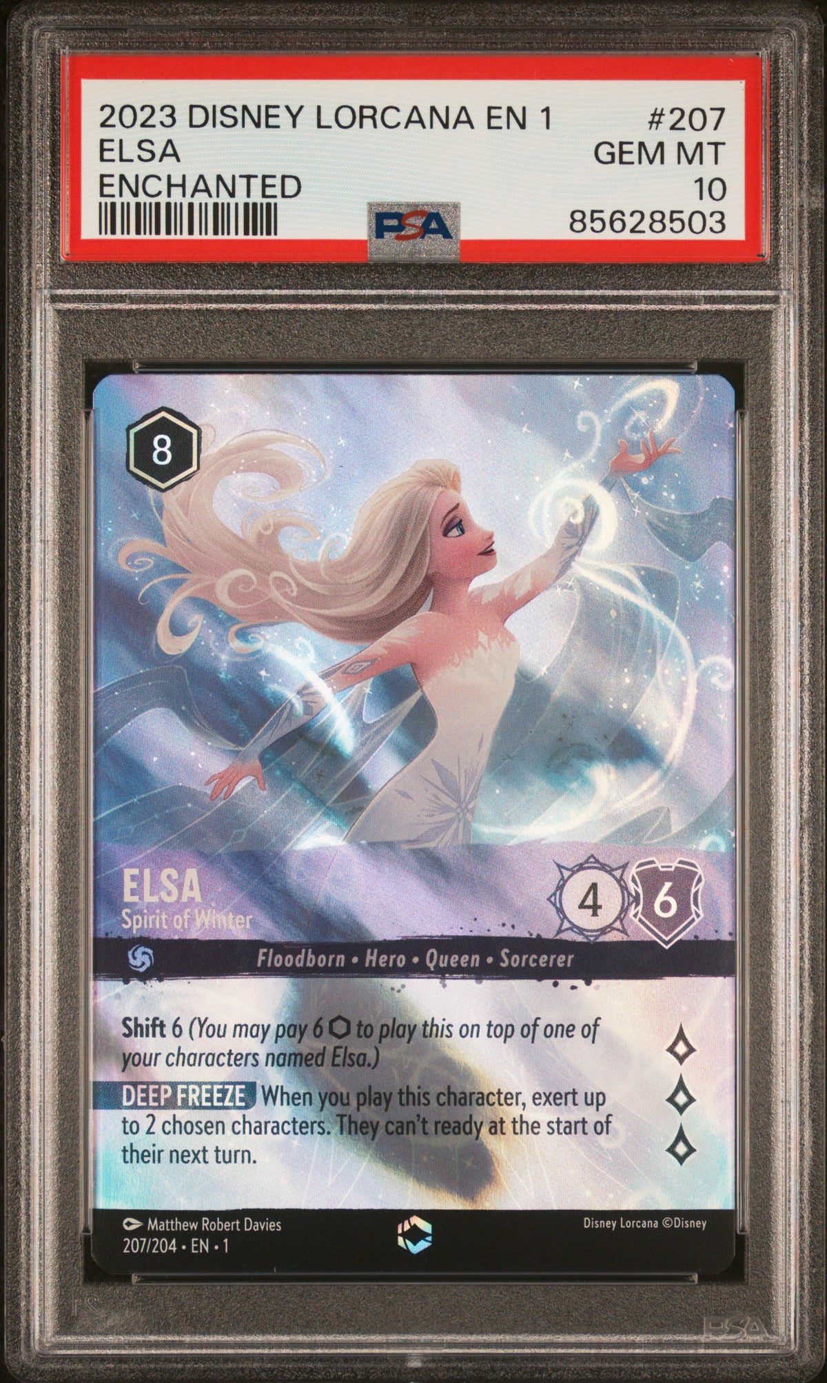 ELSA ENCHANTED 2023 DISNEY LORCANA EN 1-THE FIRST CHAPTER PSA GEM MT 10