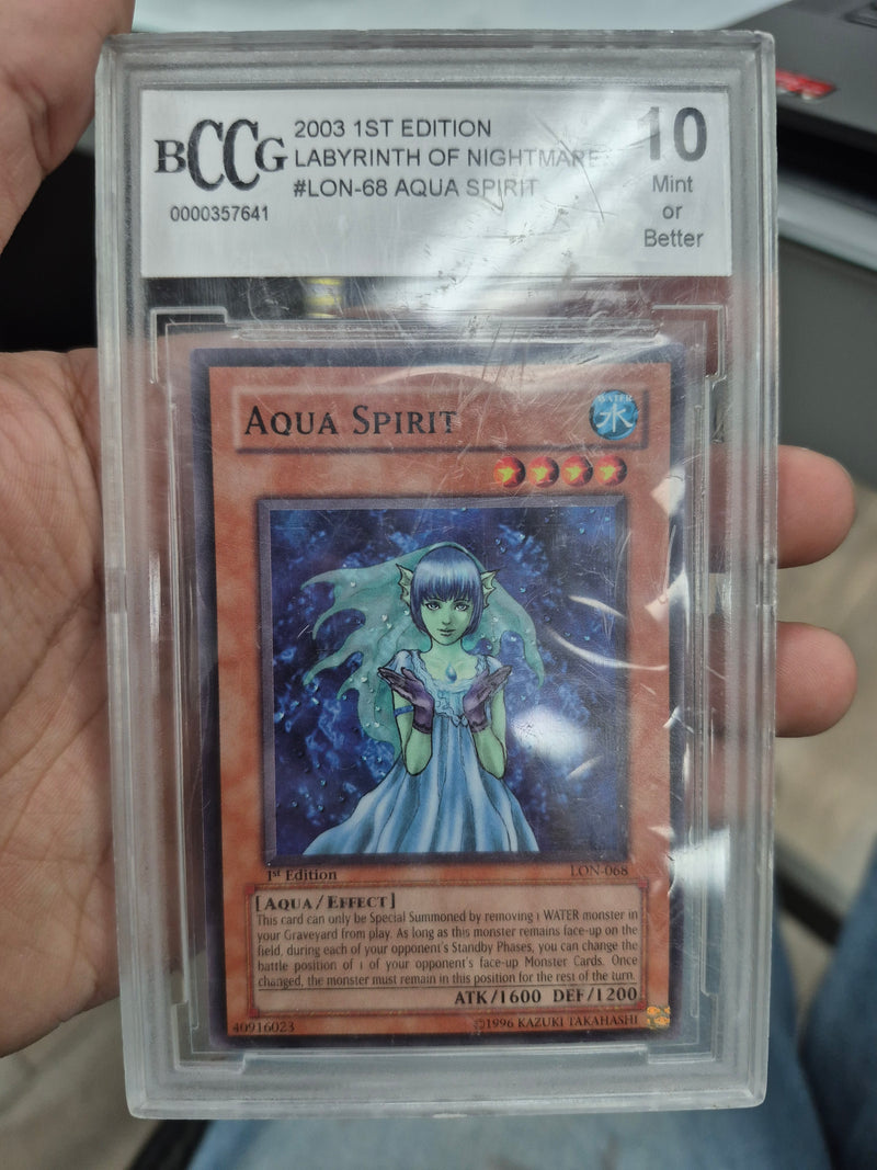 Aqua Spirit 2003 2003 Yu-Gi-Oh Labyrinth of Nightmare 1st Edition BCCG 10.0