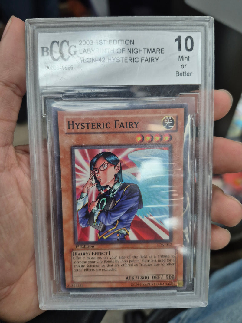 Hysteric Fairy 2003 2003 Yu-Gi-Oh Labyrinth of Nightmare 1st Edition BCCG 10.0