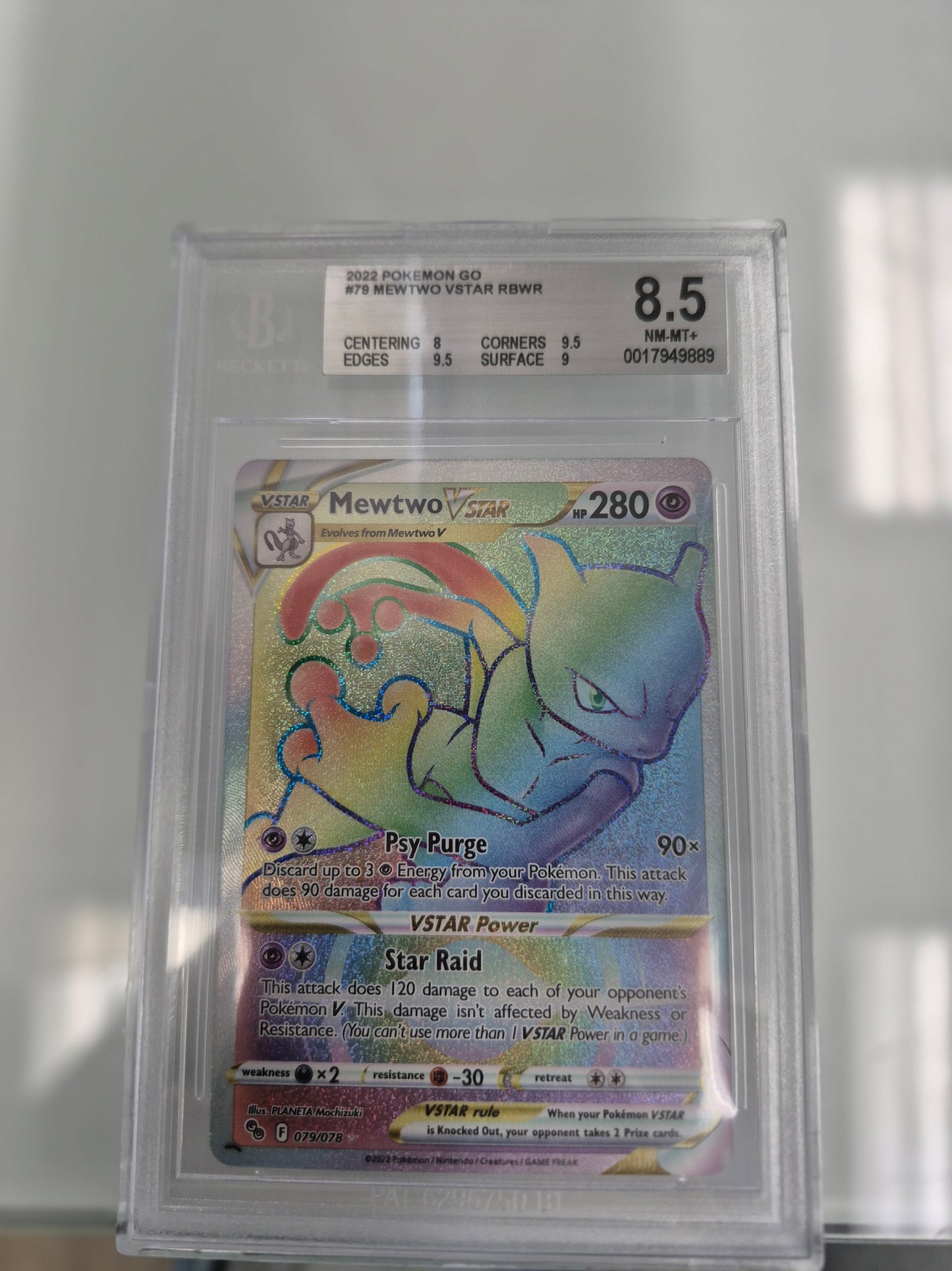 Mewtwo VSTAR RBWR 2022 2022 Pokemon GO BGS 8.5