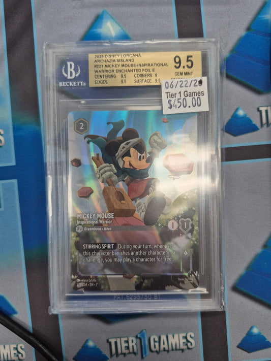 Mickey Mouse - Inspirational Warrior ENCHANTED FOIL E 2025 2025 Disney Lorcana Archazia's Island BGS 9.5