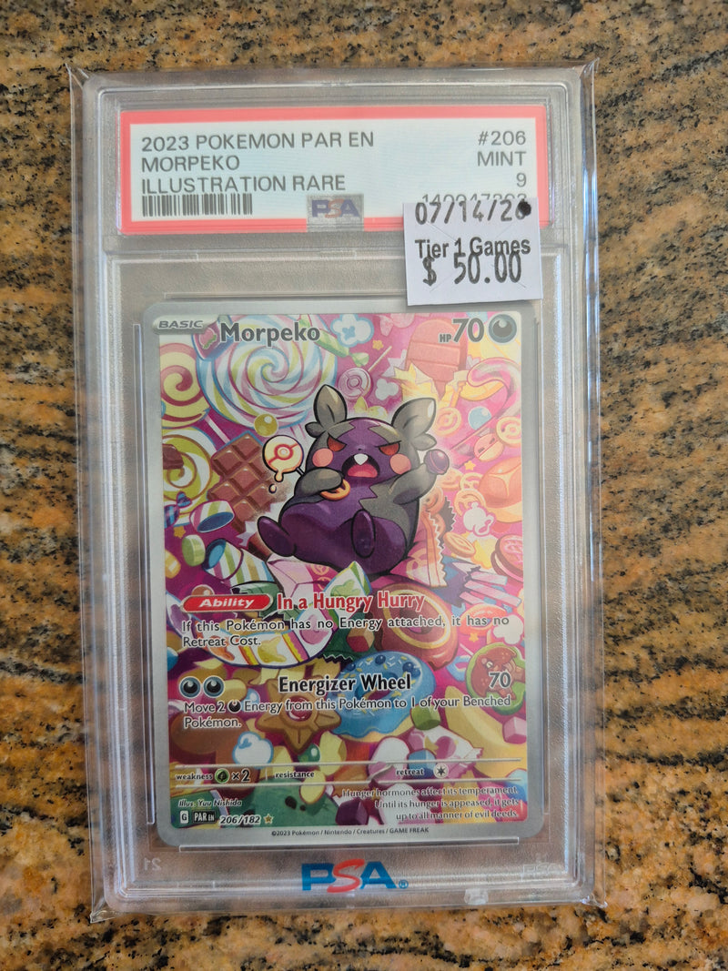 MORPEKO ILLUSTRATION RARE 2023 POKEMON PAR EN-PARADOX RIFT PSA MINT 9