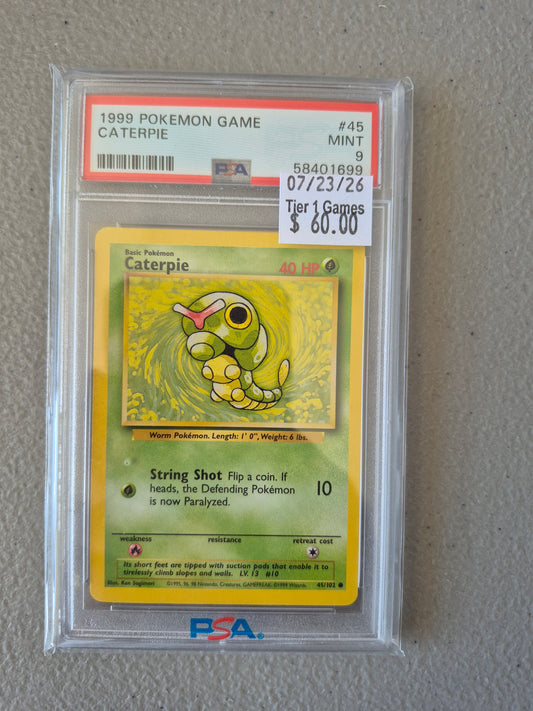CATERPIE 1999 POKEMON GAME PSA MINT 9