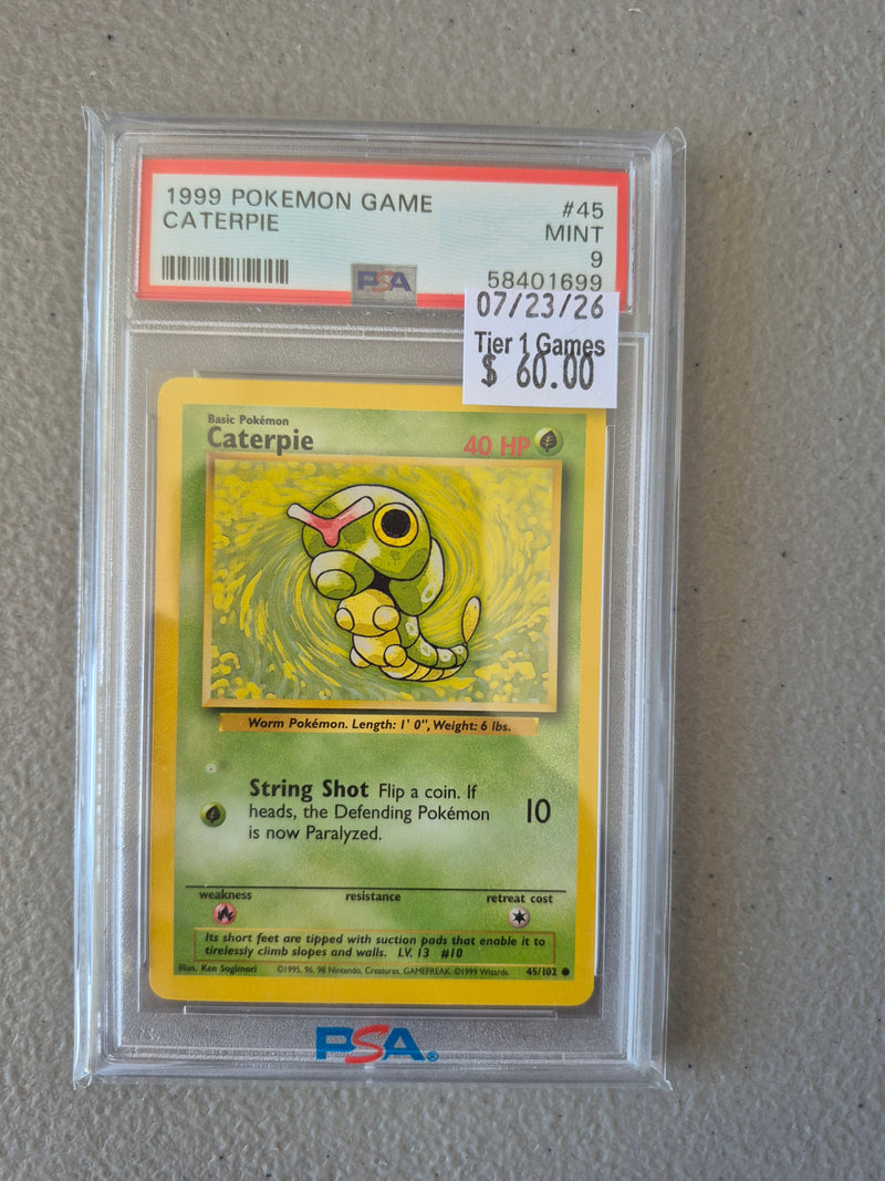 CATERPIE 1999 POKEMON GAME PSA MINT 9