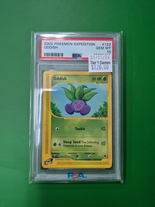 #122 ODDISH 2002 POKEMON EXPEDITION PSA 10