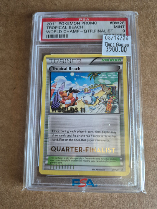 TROPICAL BEACH PROMO-QUARTER-FINALIST 2011 POKEMON WORLD CHAMPIONSHIPS PROMO PSA MINT 9