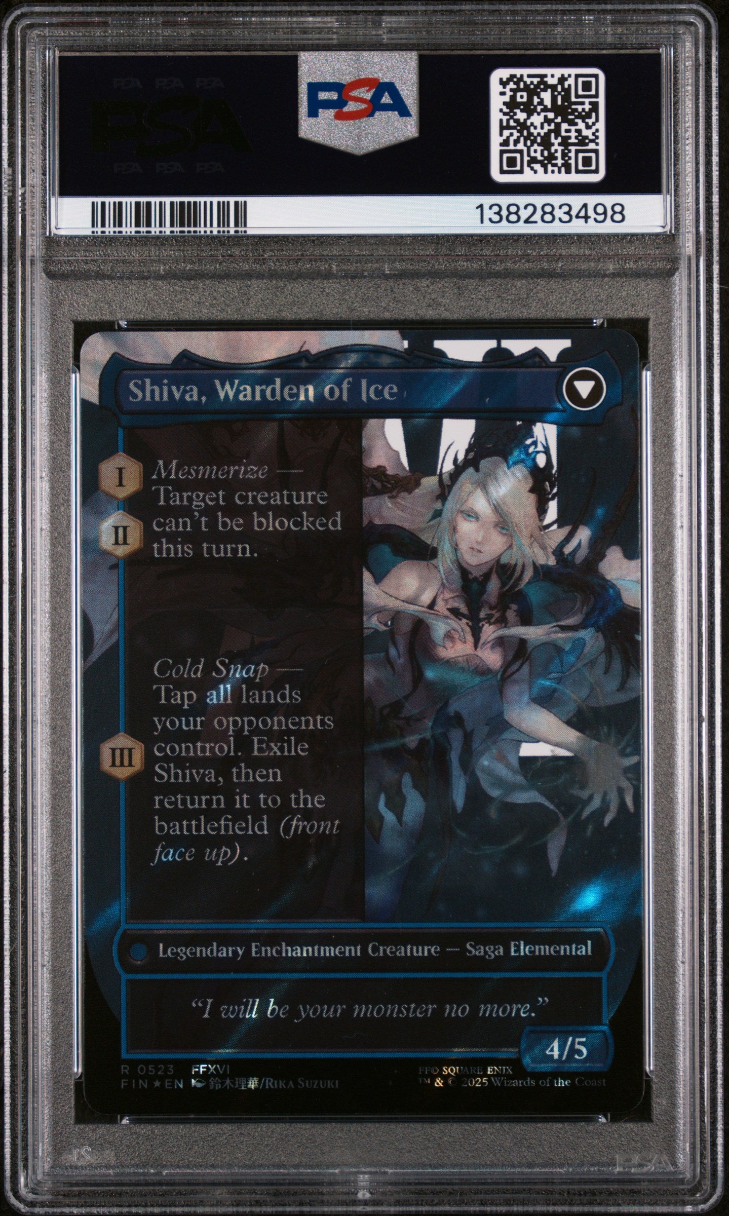 0523 JILL/SHIVA CHAR BORDERLESS-SURGE FOIL 2025 MAGIC THE GATHERING FINAL FANTASY PSA 10