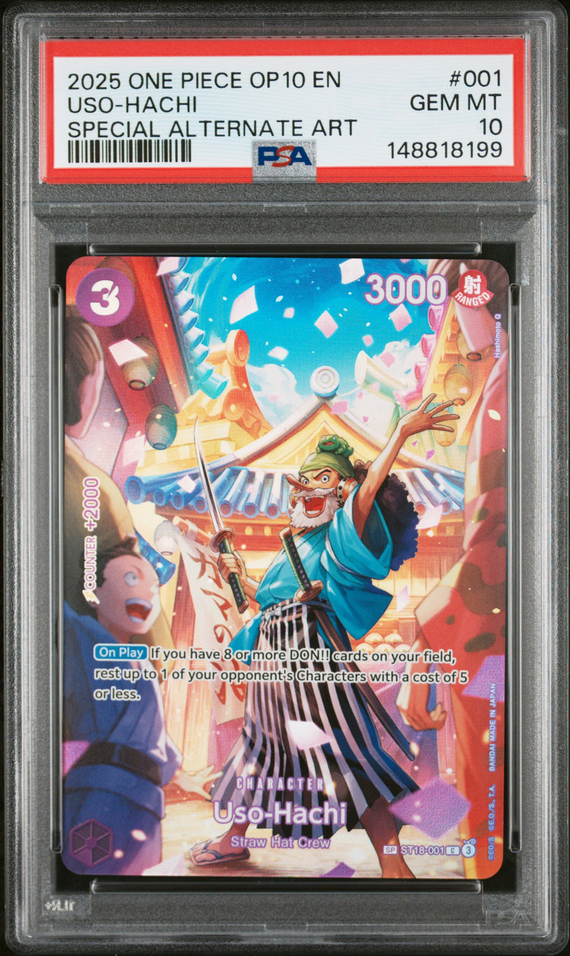 USO-HACHI SPECIAL ALTERNATE ART 2025 ONE PIECE OP10-ROYAL BLOOD PSA 10