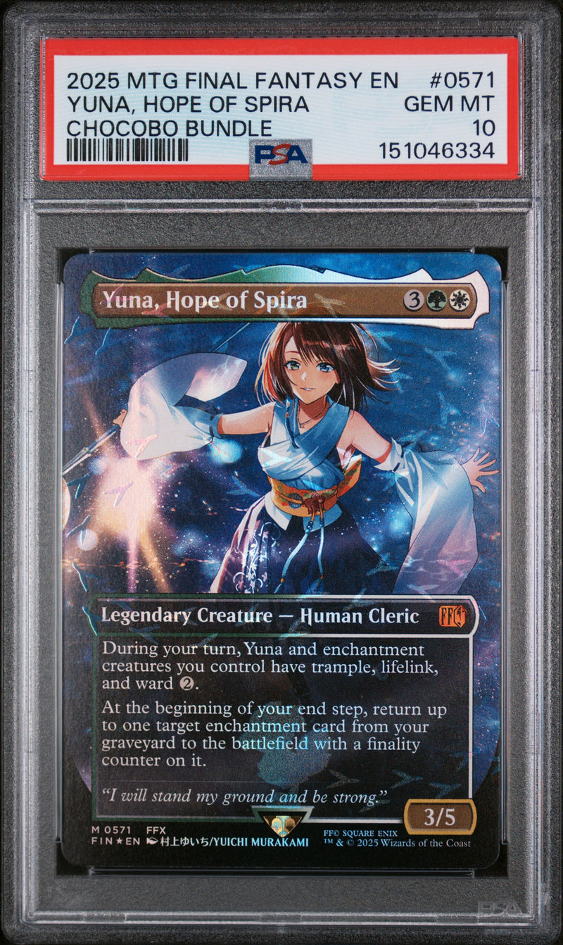 0571 YUNA, HOPE OF SPIRA CHOCOBO BUNDLE 2025 MAGIC THE GATHERING FINAL FANTASY PSA 10