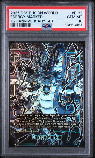 ENERGY MARKER 2025 DRAGON BALL SUPER CARD GAME FUSION WORLD 1ST ANNIVERSARY SET PSA 10