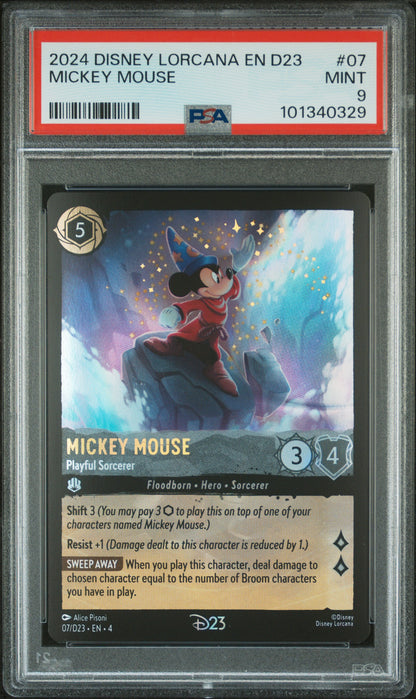 MICKEY MOUSE 2024 DISNEY LORCANA EN D23-D23 EXPO PROMO PSA MINT 9