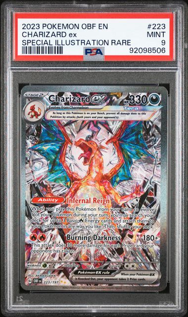 2023 POKEMON OBF EN-OBSIDIAN FLAMES #223 CHARIZARD ex SPECIAL ILLUSTRATION RARE MT 9