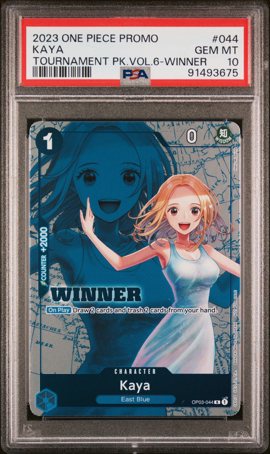 KAYA TNMT PACK VOL.6-WINNER 2024 ONE PIECE TOURNAMENT PACK VOL.6 PSA GEM MT 10