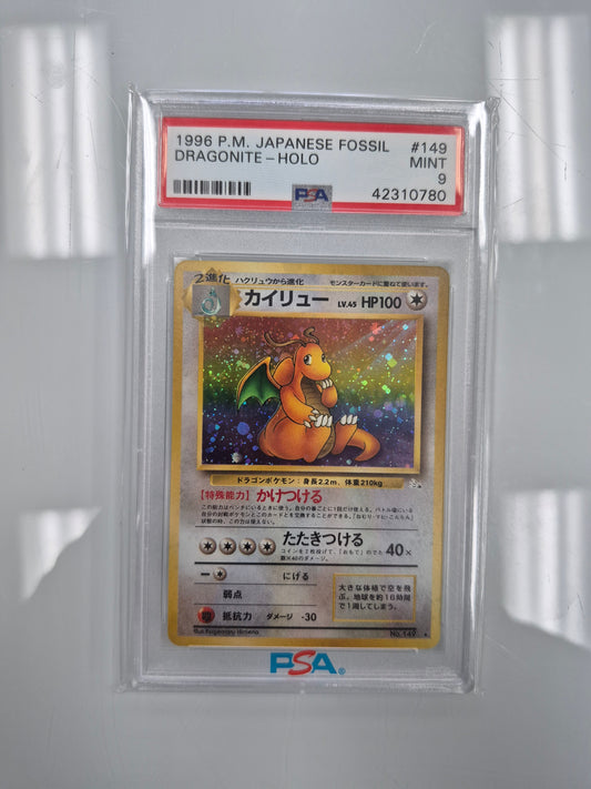 DRAGONITE-HOLO 1997 POKEMON JAPANESE FOSSIL PSA MINT 9