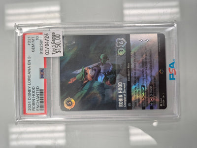 ROBIN HOOD ENCHANTED 2024 DISNEY LORCANA EN 3-INTO THE INKLANDS PSA GEM MT 10