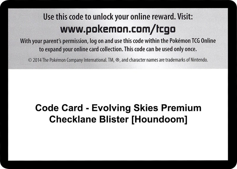 Image for Code Card - Evolving Skies Premium Checklane Blister [Houndoom] (SWSH07) - Pokemon