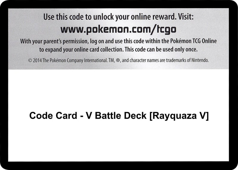Image for Code Card - V Battle Deck [Rayquaza V] (MCAP) - Pokemon