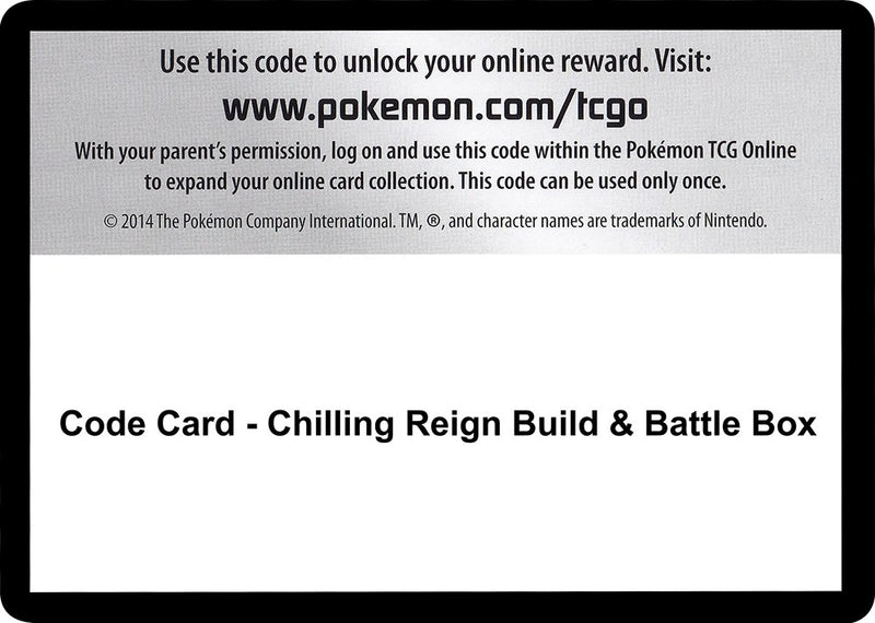 Image for Code Card - Chilling Reign Build & Battle Box (SWSH06) - Pokemon