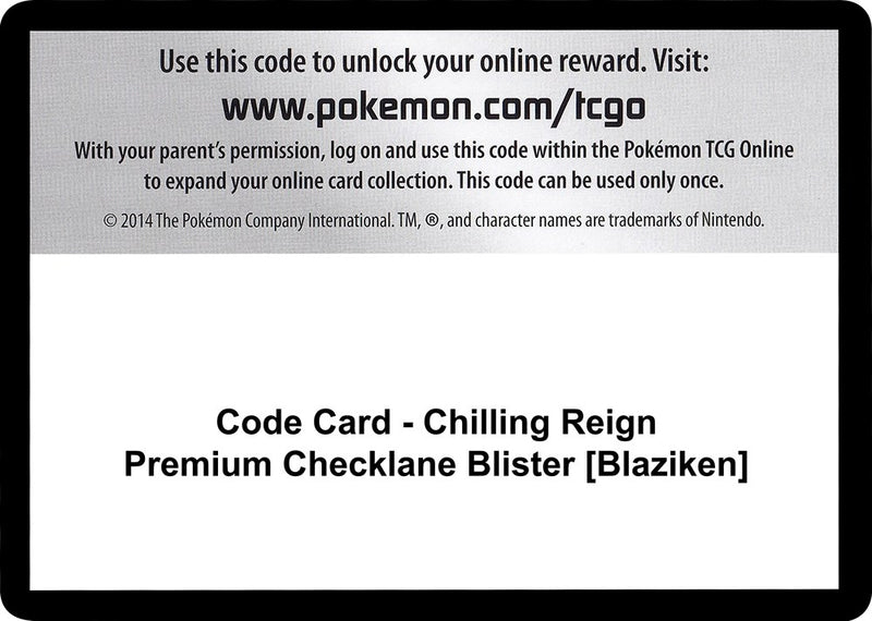 Image for Code Card - Chilling Reign Premium Checklane Blister [Blaziken] (SWSH06) - Pokemon