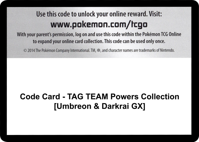 Image for Code Card - TAG TEAM Powers Collection [Umbreon & Darkrai GX] (MCAP) - Pokemon