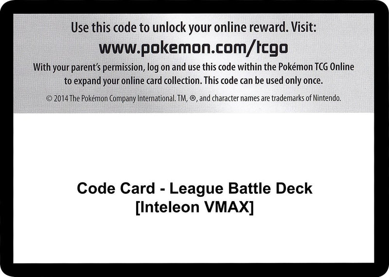 Image for Code Card - League Battle Deck [Inteleon VMAX] (MCAP) - Pokemon