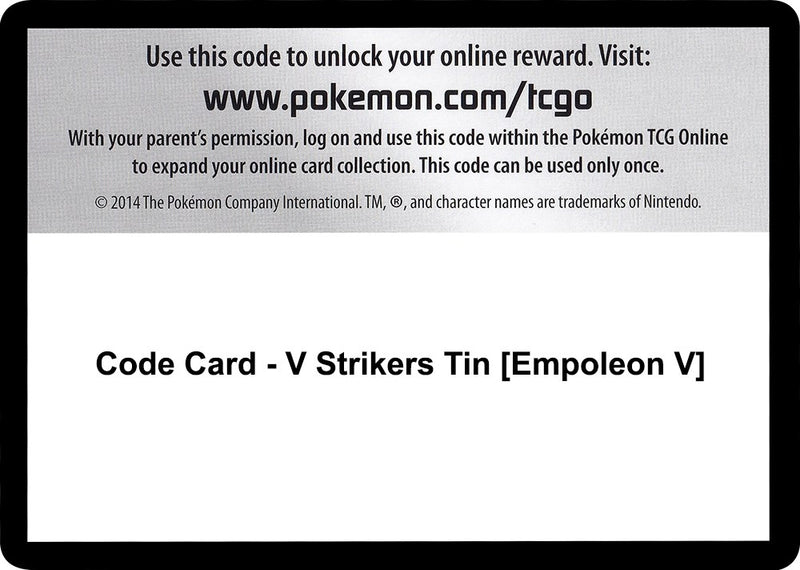 Image for Code Card - V Strikers Tin [Empoleon V] (SWSH05) - Pokemon