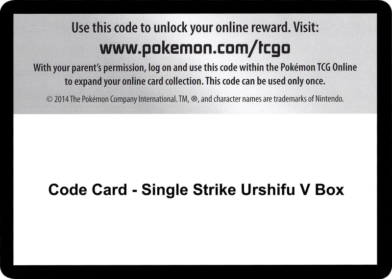 Image for Code Card - Single Strike Urshifu V Box (SWSH05) - Pokemon