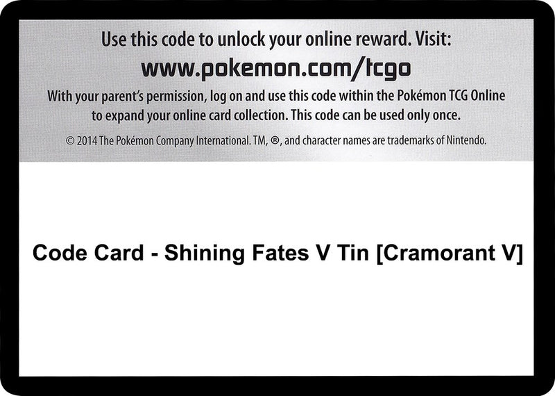 Image for Code Card - Shining Fates V Tin [Cramorant V] (SHF) - Pokemon